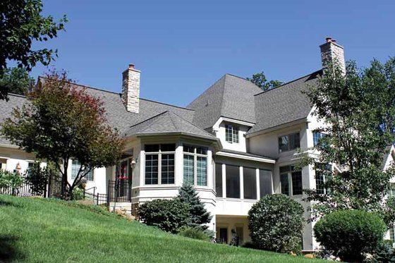 Exterior - Rear Elevation for European House Plan #928-65 - 4 bed, 5.5 bath