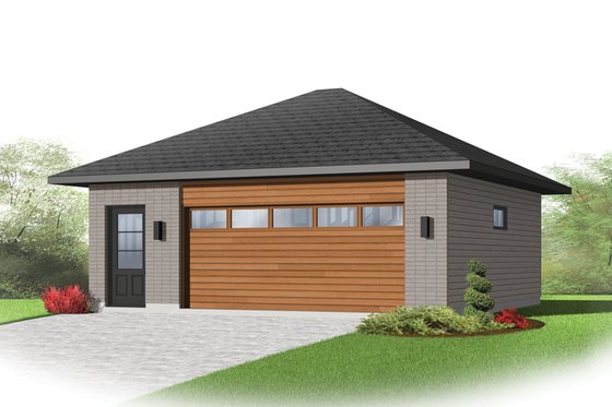 Exterior - Front Elevation 3 for Contemporary House Plan #23-2564, 0 bath