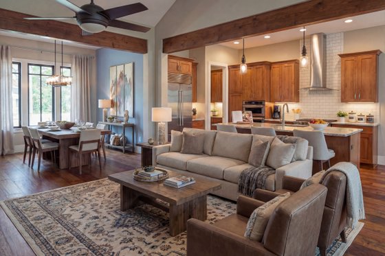 Interior - Family Room for Farmhouse House Plan #120-296 - 4 bed, 3.5 bath