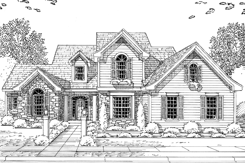 House Blueprint - Country Exterior - Front Elevation Plan #46-791