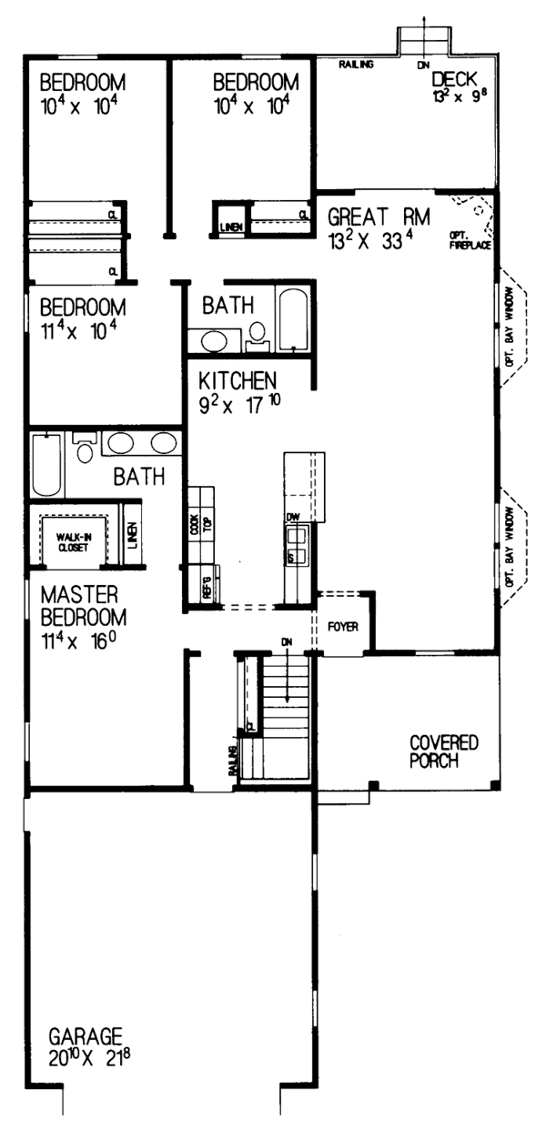 House Design - Ranch Floor Plan - Main Floor Plan #72-1039