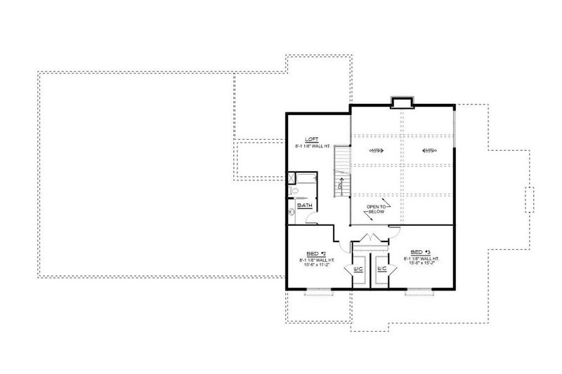 Architectural House Design - Floor Plan - Upper Floor for Barndominium House Plan #1064-194 - 3 bed, 3 bath