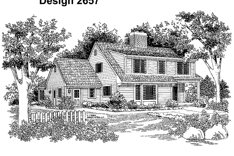 Home Plan - Exterior - Rear Elevation for Colonial House Plan #72-683 - 3 bed, 2.5 bath
