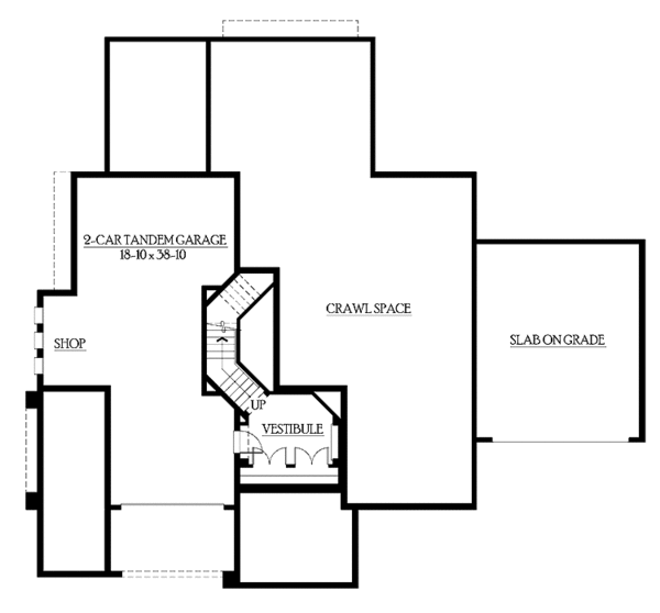 Home Plan - Craftsman Floor Plan - Lower Floor Plan #132-487