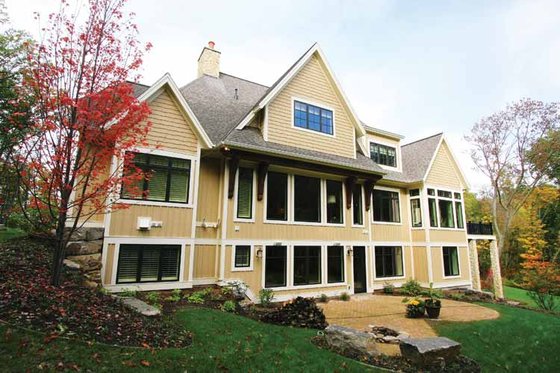 Exterior - Rear Elevation 1 for European House Plan #928-178 - 4 bed, 3.5 bath