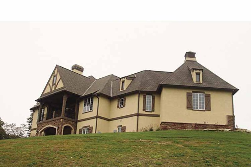House Blueprint - Exterior - Rear Elevation 2 for European House Plan #453-607 - 3 bed, 3.5 bath