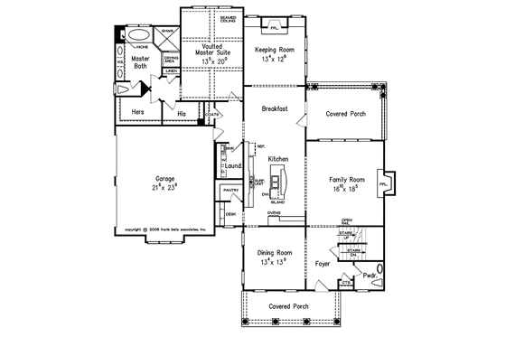 Floor Plan - Main Floor for Colonial House Plan #927-436 - 4 bed, 3.5 bath
