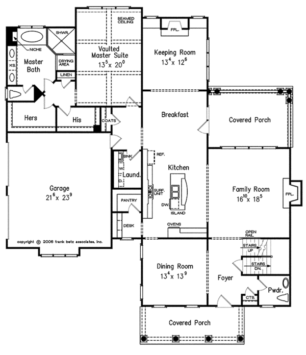 Home Plan - Colonial Floor Plan - Main Floor Plan #927-436