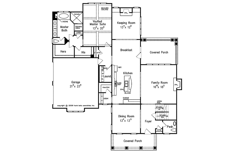 Home Plan - Floor Plan - Main Floor for Colonial House Plan #927-436 - 4 bed, 3.5 bath