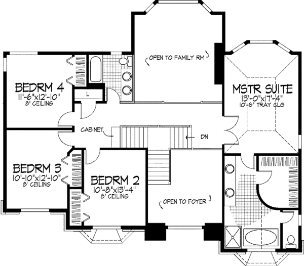 House Plan Design - Traditional Floor Plan - Upper Floor Plan #51-771