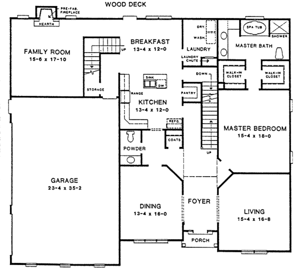 House Design - Adobe / Southwestern Floor Plan - Main Floor Plan #10-279