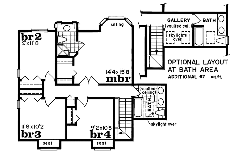House Plan Design - Floor Plan - Upper Floor for Country House Plan #47-690 - 4 bed, 2.5 bath