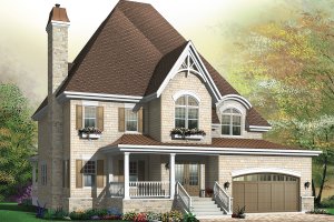 European Exterior - Front Elevation Plan #23-657