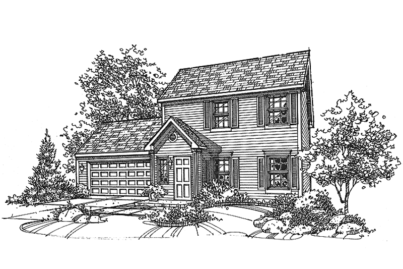 Architectural House Design - Colonial Exterior - Front Elevation Plan #320-927