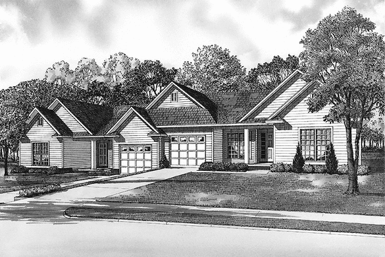 Exterior - Front Elevation 3 for Craftsman House Plan #17-2828 - 4 bed, 4 bath