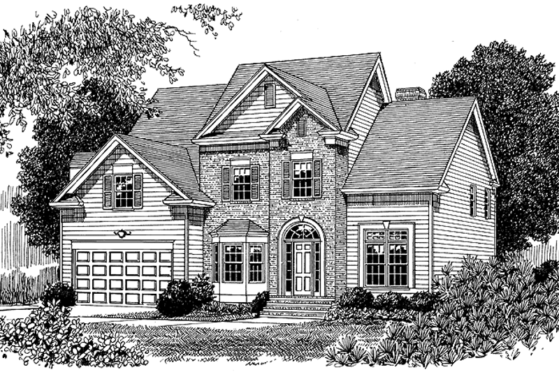 Dream House Plan - Colonial Exterior - Front Elevation Plan #453-401