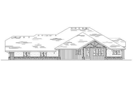 Exterior - Rear Elevation for European House Plan #5-355 - 4 bed, 4 bath