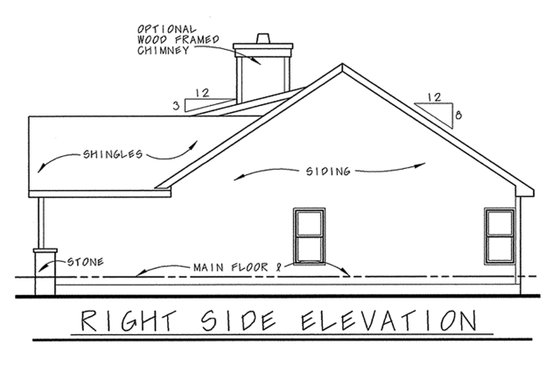 Exterior - Other Elevation 1 for Craftsman House Plan #20-2233 - 3 bed, 2 bath