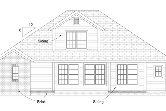 Exterior - Rear Elevation for Cottage House Plan #513-2079 - 4 bed, 3 bath