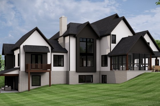 Exterior - Rear Elevation for Farmhouse House Plan #1064-297 - 5 bed, 3.5 bath