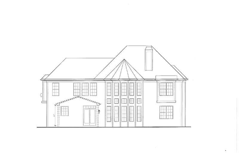 Home Plan - Exterior - Rear Elevation for Traditional House Plan #54-229 - 5 bed, 4 bath