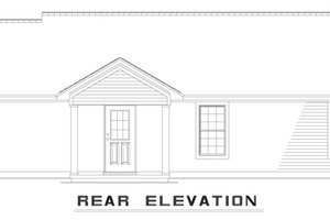 Exterior - Rear Elevation for Ranch House Plan #17-580 - 3 bed, 1 bath