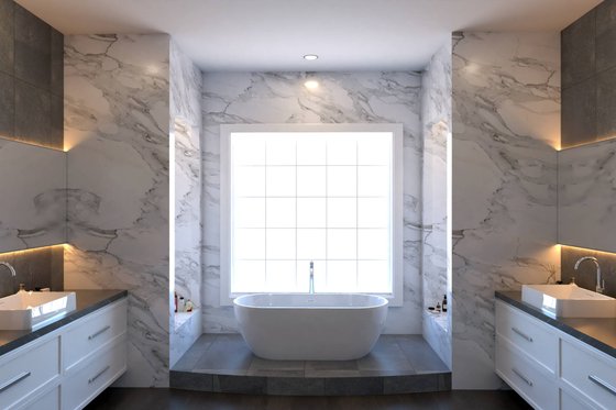 Interior - Master Bathroom for European House Plan #54-425 - 4 bed, 4.5 bath