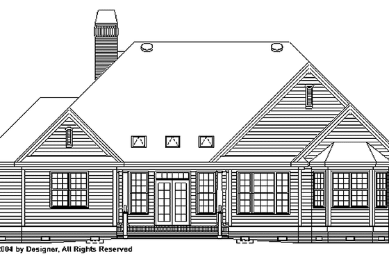 Exterior - Rear Elevation for Traditional House Plan #929-708 - 4 bed, 2 bath