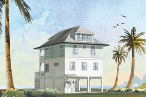 Beach Exterior - Front Elevation Plan #901-162