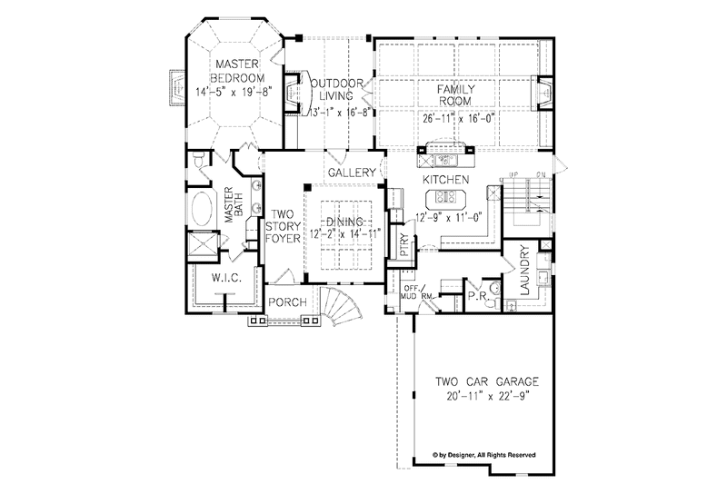 Home Plan - Floor Plan - Main Floor for Craftsman House Plan #54-274 - 4 bed, 2.5 bath