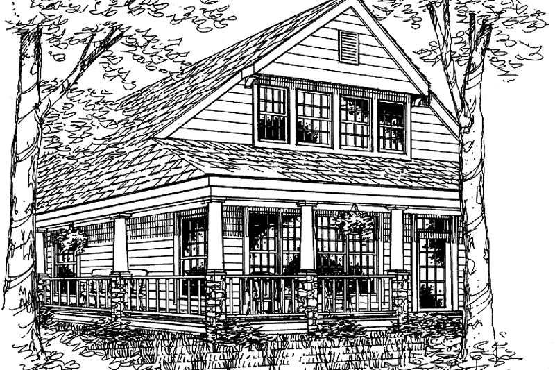 Architectural House Design - Exterior - Rear Elevation for Country House Plan #456-88 - 3 bed, 2.5 bath