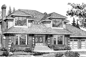 House Design - Exterior - Front Elevation for Contemporary House Plan #47-751 - 4 bed, 3 bath