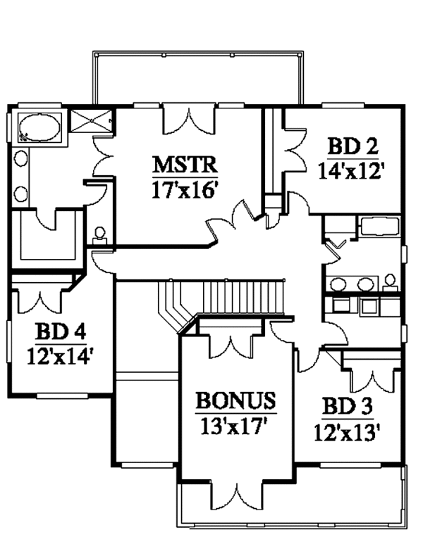 Contemporary Floor Plan - Upper Floor Plan #951-15