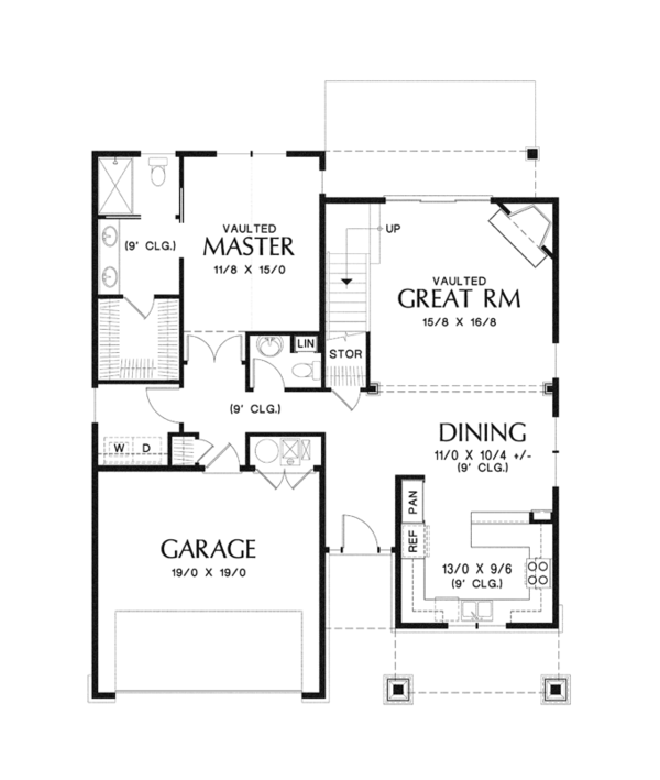 Architectural House Design - Craftsman Floor Plan - Main Floor Plan #48-900