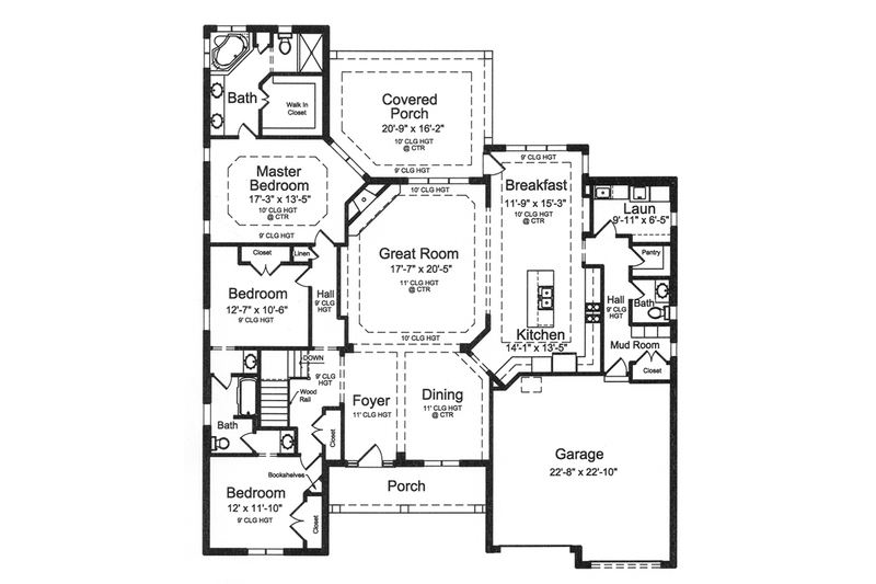 Dream House Plan - Floor Plan - Main Floor for European House Plan #46-858 - 3 bed, 2.5 bath