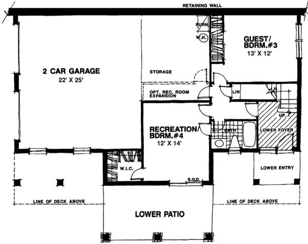 Dream House Plan - Country Floor Plan - Lower Floor Plan #1007-4