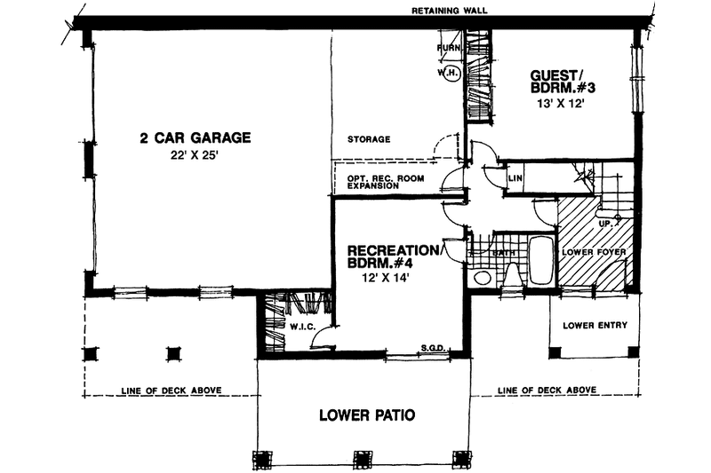 Home Plan - Floor Plan - Lower Floor for Country House Plan #1007-4 - 4 bed, 3 bath