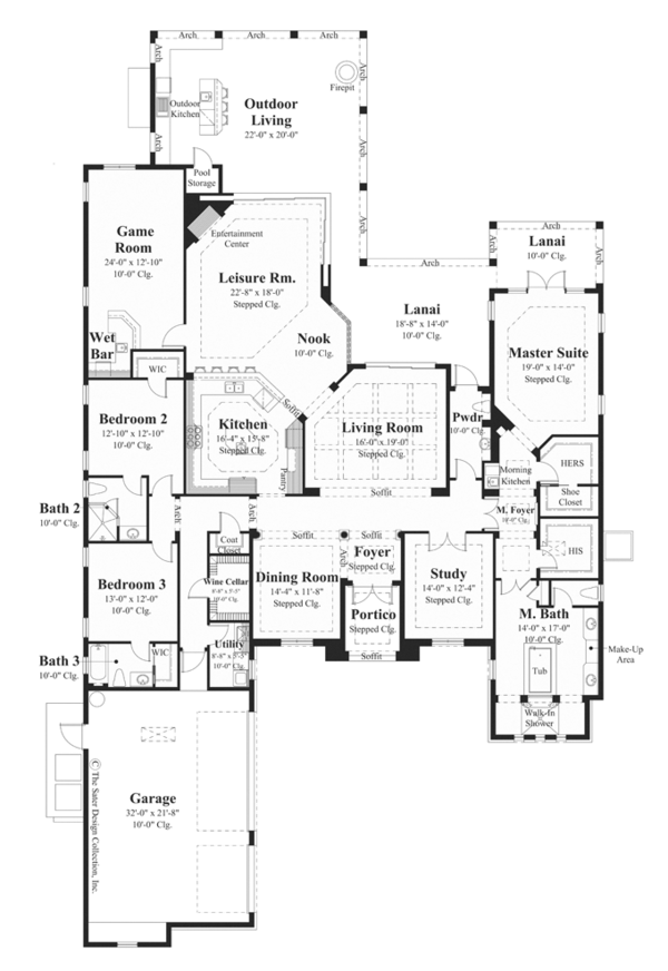 Mediterranean Floor Plan - Main Floor Plan #930-447
