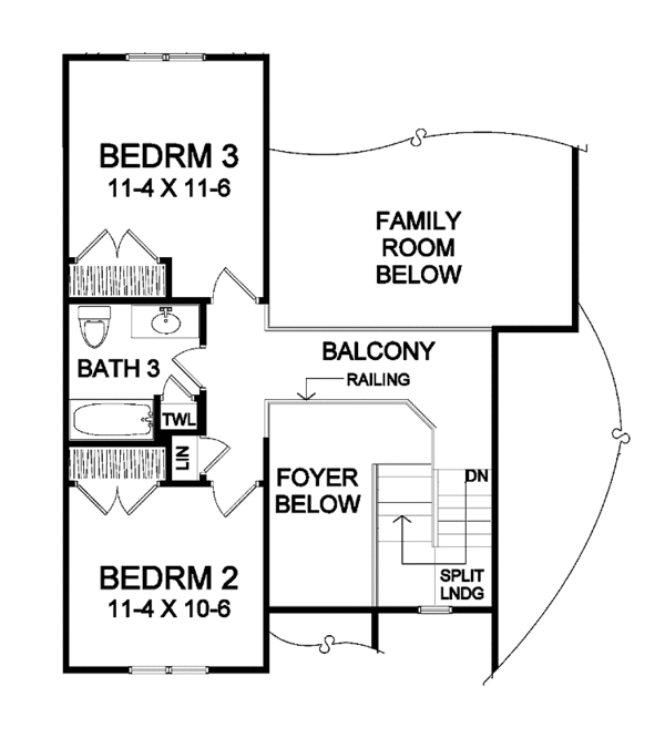 House Plan Design - Colonial Floor Plan - Upper Floor Plan #328-370