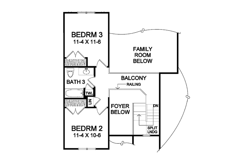 Home Plan - Floor Plan - Upper Floor for Colonial House Plan #328-370 - 3 bed, 3 bath