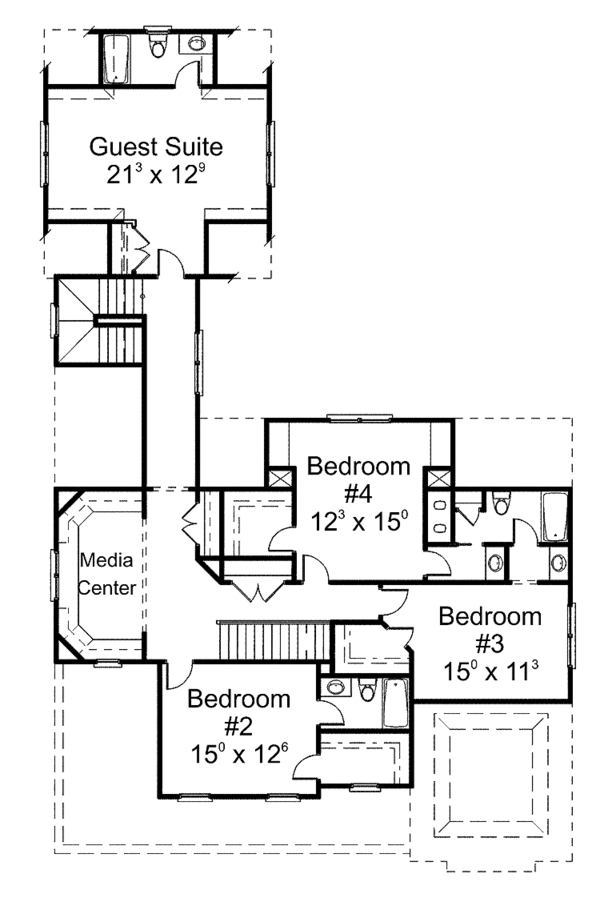 House Design - Colonial Floor Plan - Upper Floor Plan #429-278