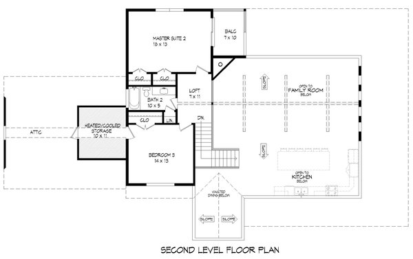 Farmhouse Floor Plan - Upper Floor Plan #932-563