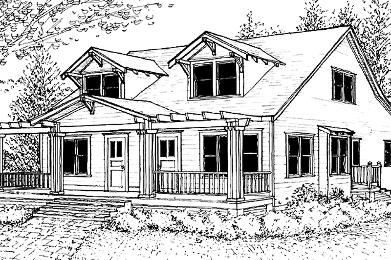 Architectural House Design - Craftsman Exterior - Front Elevation Plan #967-5