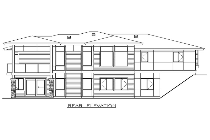 Architectural House Design - Exterior - Rear Elevation for Craftsman House Plan #1100-82 - 1 bed, 1.5 bath