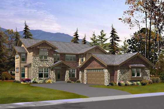 Exterior - Front Elevation 3 for Craftsman House Plan #132-442 - 4 bed, 3 bath