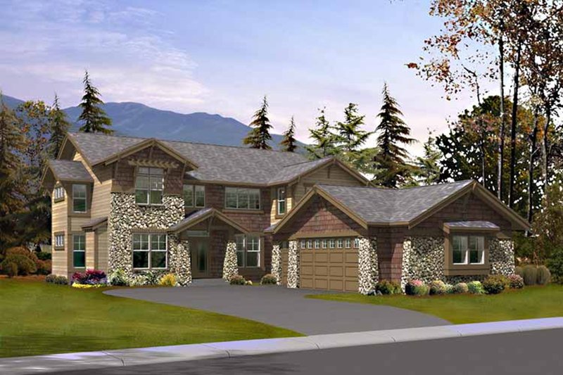 Dream House Plan - Exterior - Front Elevation 3 for Craftsman House Plan #132-442 - 4 bed, 3 bath