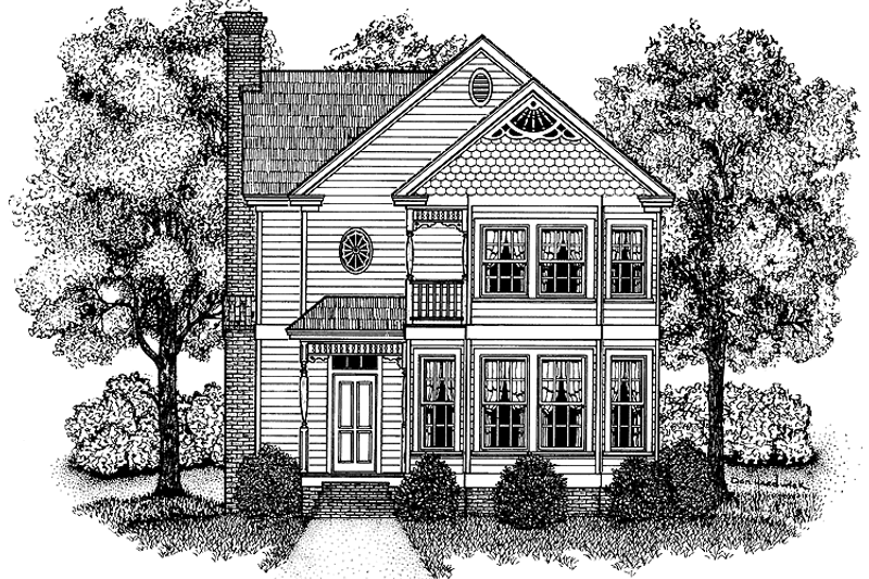 House Blueprint - Victorian Exterior - Front Elevation Plan #1014-11