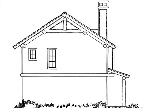 Exterior - Rear Elevation for Country House Plan #942-20 - 1 bed, 1 bath