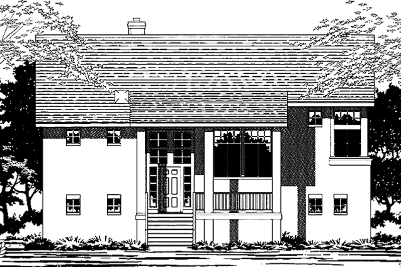 House Blueprint - Contemporary Exterior - Front Elevation Plan #472-395