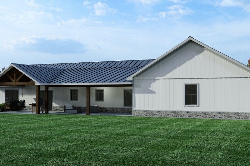 House Design - Exterior - Rear Elevation 1 for Barndominium House Plan #1064-301 - 3 bed, 2.5 bath